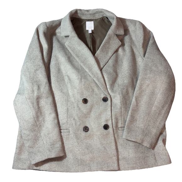 Lauren Conrad Womens Solid Double Breasted Blazer Size 2X Career Warm Heavy NWT - Picture 1 of 8